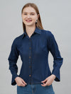 Indigo Denim Flare Sleeve Shirt