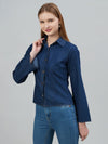 Indigo Denim Flare Sleeve Shirt