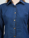 Indigo Denim Flare Sleeve Shirt